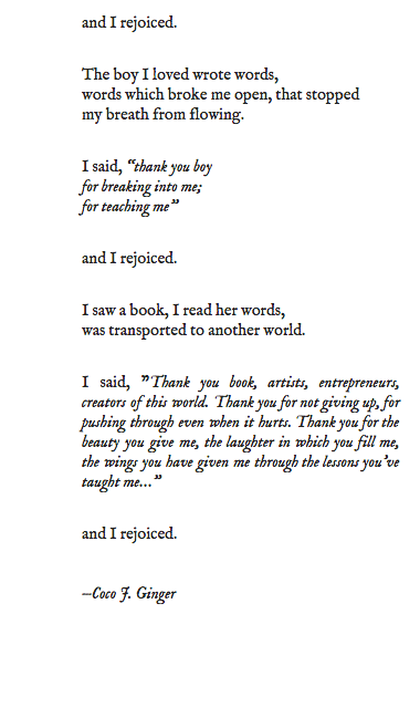 I REJOICED BY: COCO J. GINGER